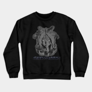 Statue of a young female creature with horns on her head Crewneck Sweatshirt